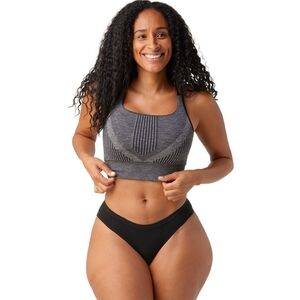 SMARTWOOL Intraknit Strappy Bra - Women's Medium Black Heather